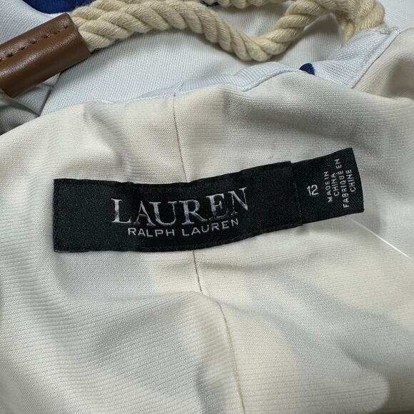 Lauren Ralph Lauren Print Jersey Halter Gown Blue White Women's Size 12 NWT NEW - Picture 4 of 12